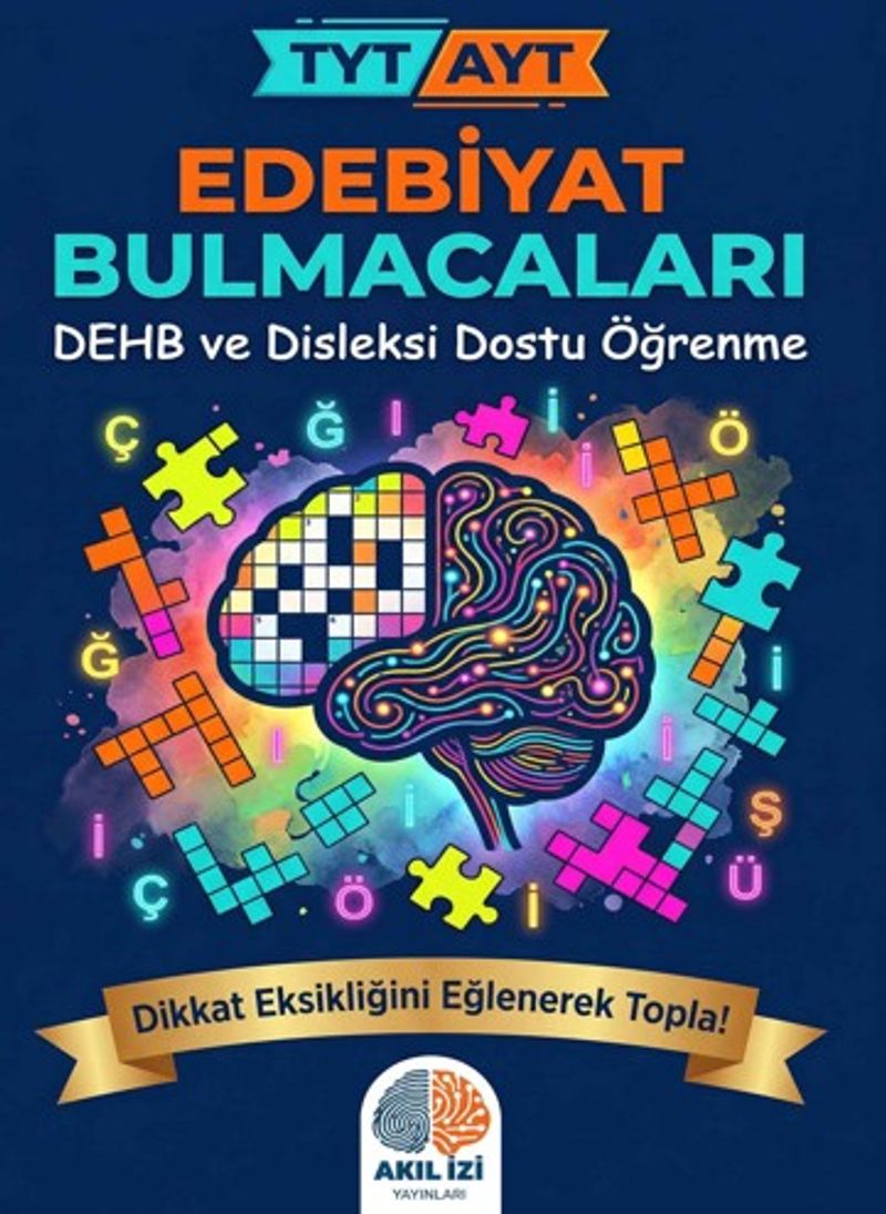 TYT-AYT Edebiyat Bulmacaları Dehb ve Disleksi Dostu Öğrenme kitap kapağı