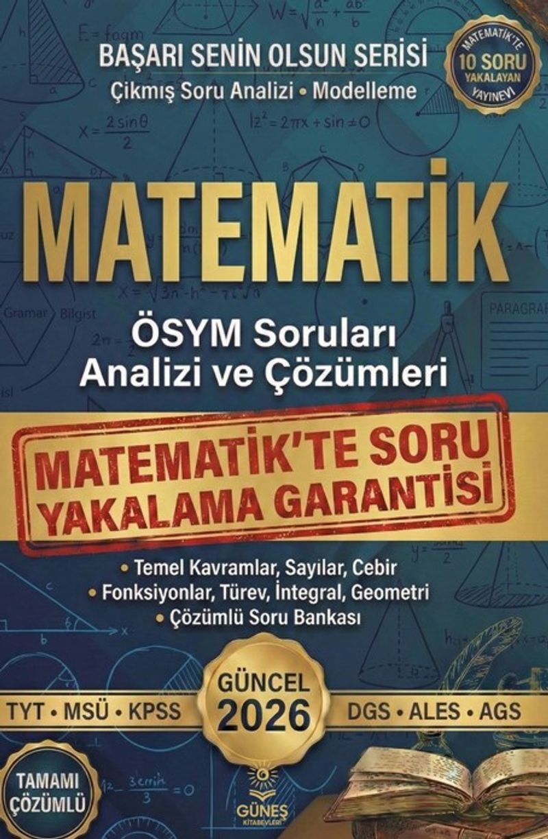 Matematik 2026 Güncel TYT-MSÜ-KPSS-DGS-ALES-AGS kitap kapağı