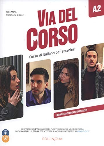 Via del Corso A2 Libro dello studente ed esercizi +2CD audio +DVD kitap kapağı