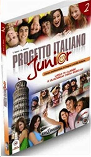 Progetto Italiano Junior 2 (Ders Kitabı ve Çalışma Kitabı +CD) İtalyanca Orta-Alt Seviye kitap kapağı