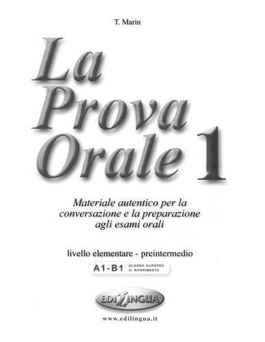 La Prova Orale 1 (İtalyanca Temel Seviye Konuşma) kitap kapağı