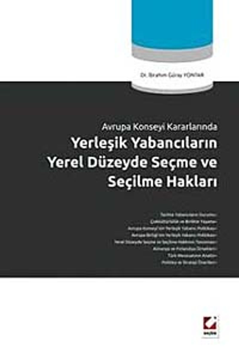 Yerleşik Yabancıların Yerel Düzeyde Seçme ve Seçilme Hakları kitap kapağı