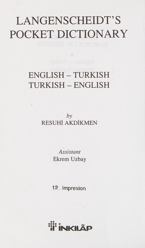 Pocket English Dictionary / İngilizce-Türkçe Türkçe-İngilizce kitap kapağı