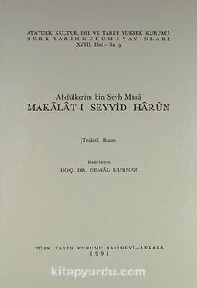 Makalat-ı Seyyid Harun kitap kapağı