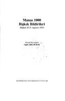 Manas 1000 Bişkek Bildirileri kitap kapağı