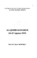 Alaşehir Kongresi (16-25 Ağustos 1919) kitap kapağı