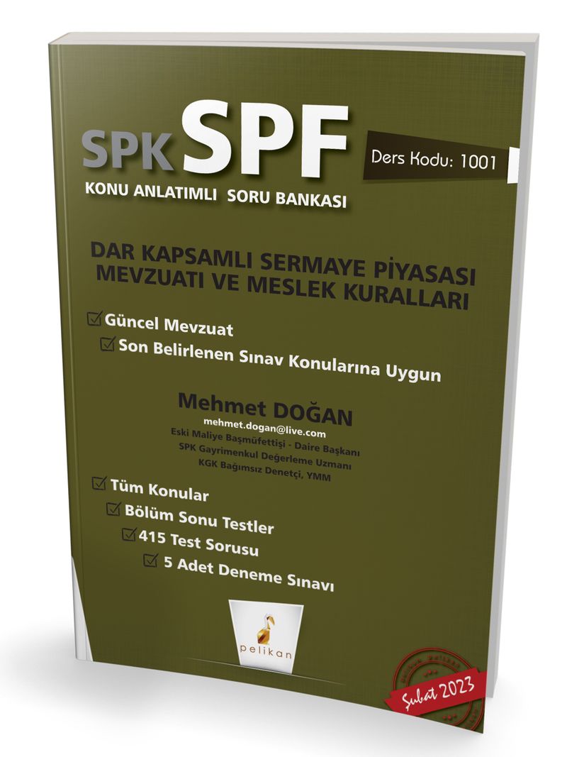 SPK - SPF Dar Kapsamlı Sermaye Piyasası Mevzuatı ve Meslek Kuralları Konu Anlatımlı Soru Bankası 1001 kitap kapağı