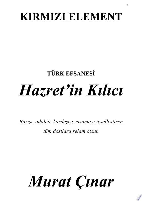 KIRMIZI ELEMENT / TARİHİ ROMAN kitap kapağı
