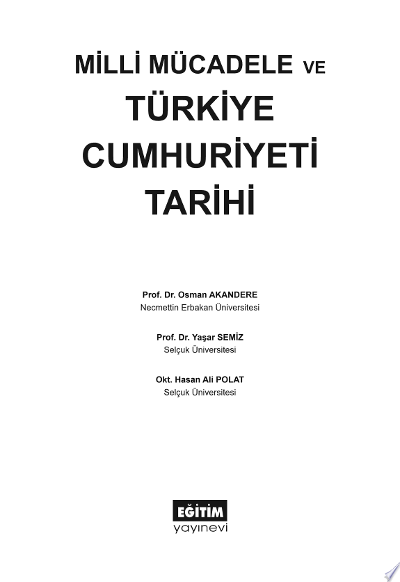 Milli Mücadele ve Türkiye Cumhuriyeti Tarihi kitap kapağı