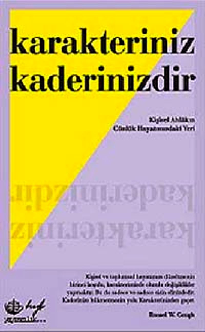 Karakteriniz Kaderinizdir kitap kapağı