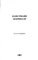 Klasik Türk Şiiri Araştırmaları kitap kapağı