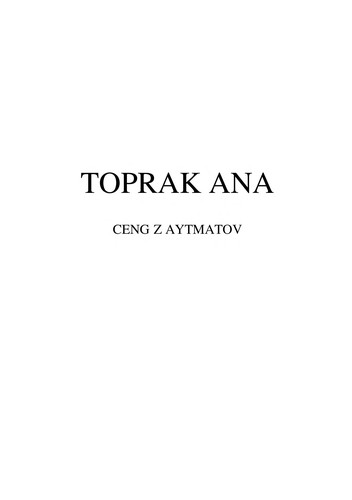 Toprak Ana kitap kapağı