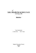 13. Dilbilim Kurultay Bildirileri kitap kapağı