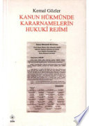 Kanun Hükmünde Kararnamelerin Hukukî Rejimi kitap kapağı
