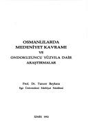 Osmanlılar'da Medeniyet Kavramı kitap kapağı