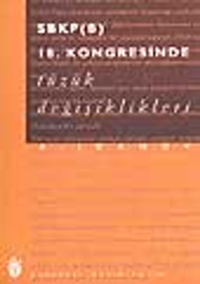 SBKP (B) 18. Kongresinde Tüzük Değişiklikleri kitap kapağı