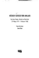 Hüsrev Gerede'nin Anıları kitap kapağı