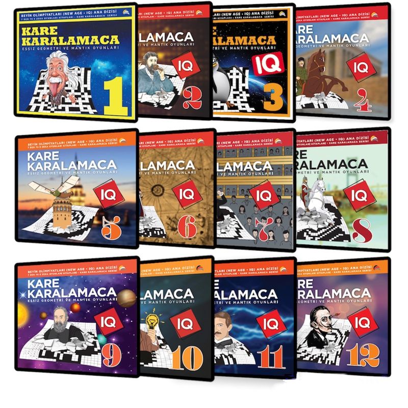 Dünya Beyin Olimpiyatları Kare Karalamaca Serisi (12 Kitap Takım) kitap kapağı