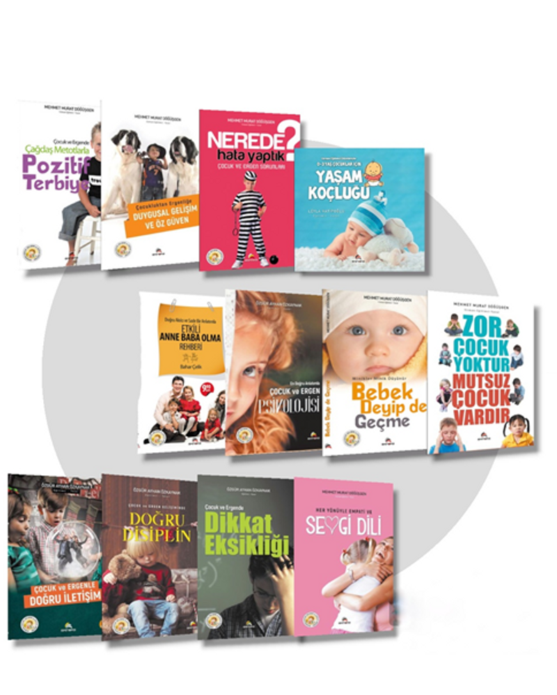 Bebeklikten Ergenliğe En Güncel Bilgilerle Çocuk Gelişimi ve Eğitim Seti ( 12 Kitap ) kitap kapağı