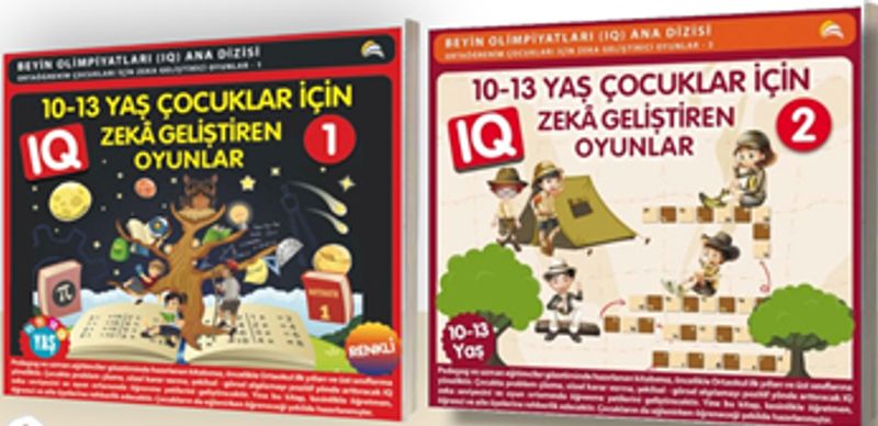 10-11-12-13 Yaş ve Üstü Çocuklar İçin IQ Zeka Geliştiren Akıl Oyunları (2 Kitap) kitap kapağı