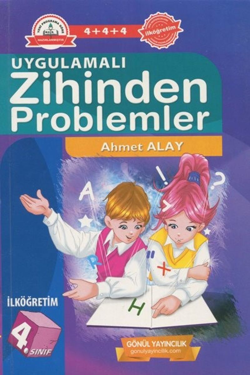 İlköğretim 4. Sınıf Uygulamalı Zihinden Problemler kitap kapağı