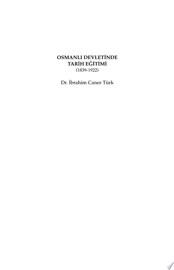 Osmanlı Devletinde Tarih Eğitimi kitap kapağı