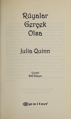 Rüyalar Gerçek Olsa kitap kapağı