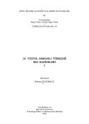 18. yüzyıl Osmanlı Türkçesi ses hadiseleri kitap kapağı