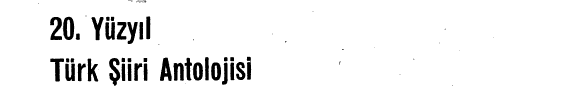 20. yüzyıl Türk şiiri antolojisi kitap kapağı