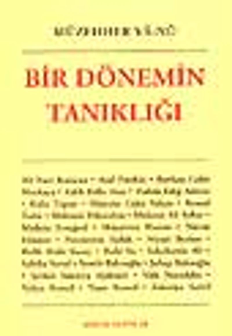 Bir Dönemin Tanıklığı kitap kapağı