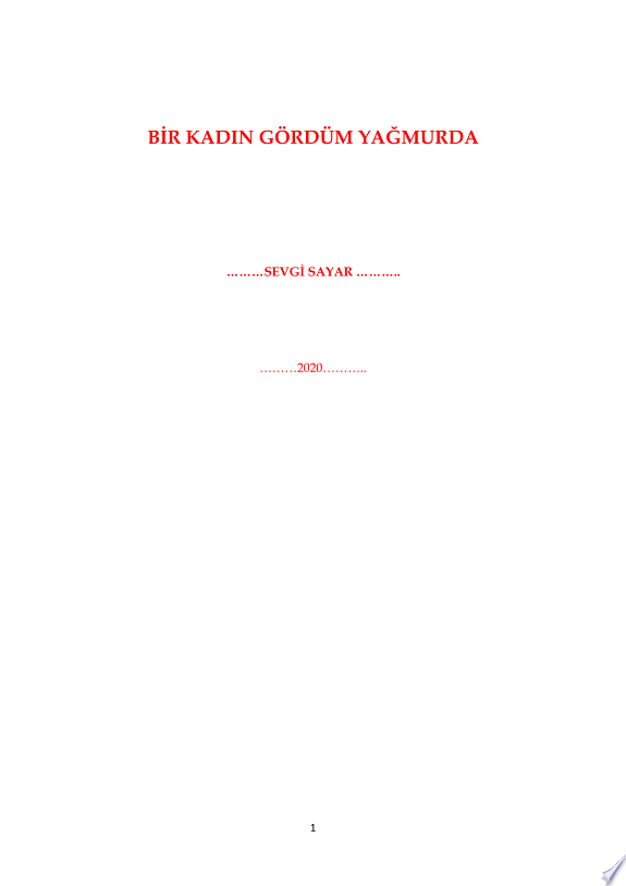 BİR KADIN GÖRDÜM YAĞMURDA kitap kapağı