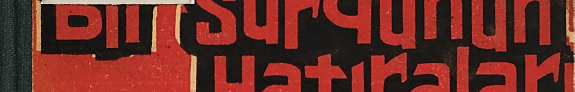 Bir sürgünün hâtirlari kitap kapağı
