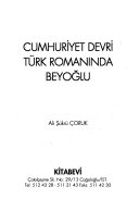 Cumhuriyet devri Türk romanında Beyoğlu kitap kapağı