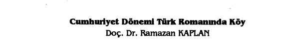 Cumhuriyet dönemi Türk romanında köy kitap kapağı