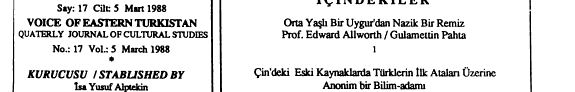 Doğu Türkistan'in sesi kitap kapağı