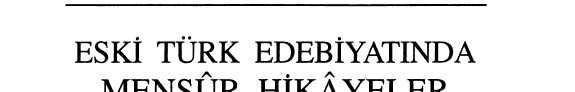 Eski Türk edebiyatında mensûr hikâyeler kitap kapağı