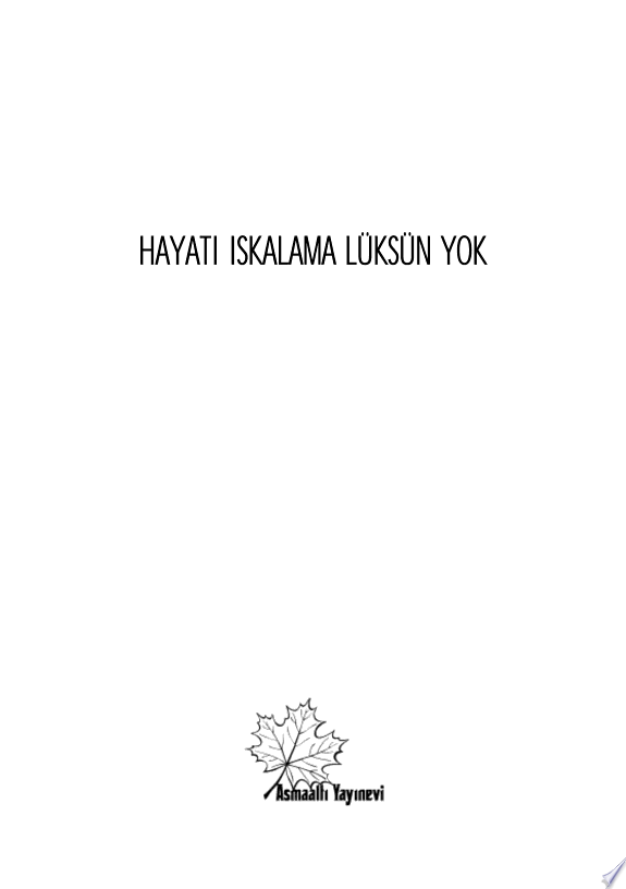 HAYATI ISKALAMA LÜKSÜN YOK kitap kapağı