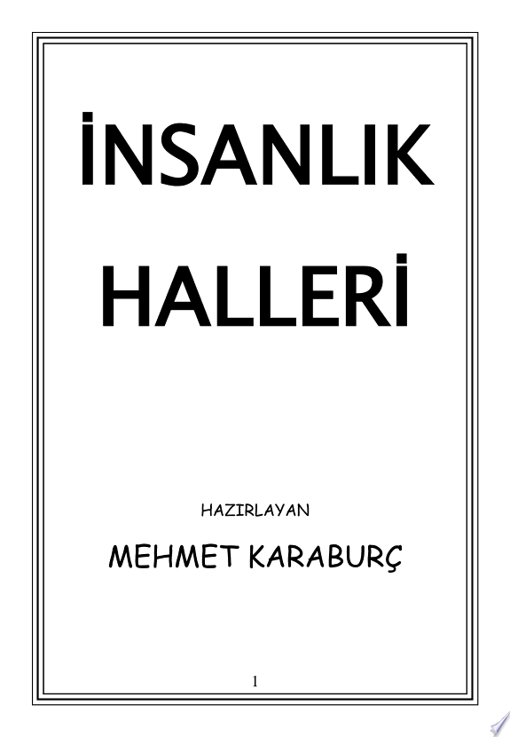 İNSANLIK HALLERİ kitap kapağı