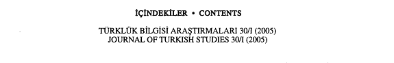 Journal of Turkish Studies kitap kapağı