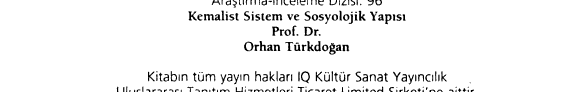 Kemalist sistem ve sosyolojik yapısı kitap kapağı