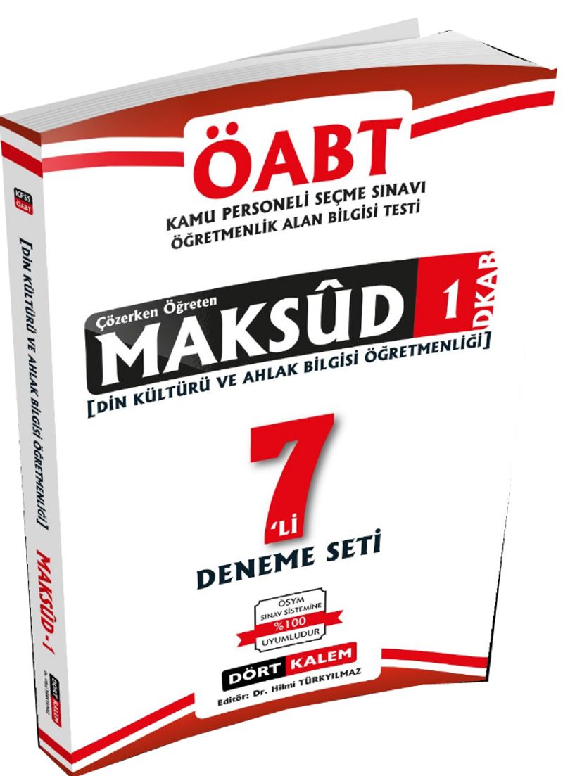 Maksud 1 ÖABT Din Kültürü ve Ahlak Bilgisi Öğretmenliği Tamamı Çözümlü 7'li Deneme Seti kitap kapağı