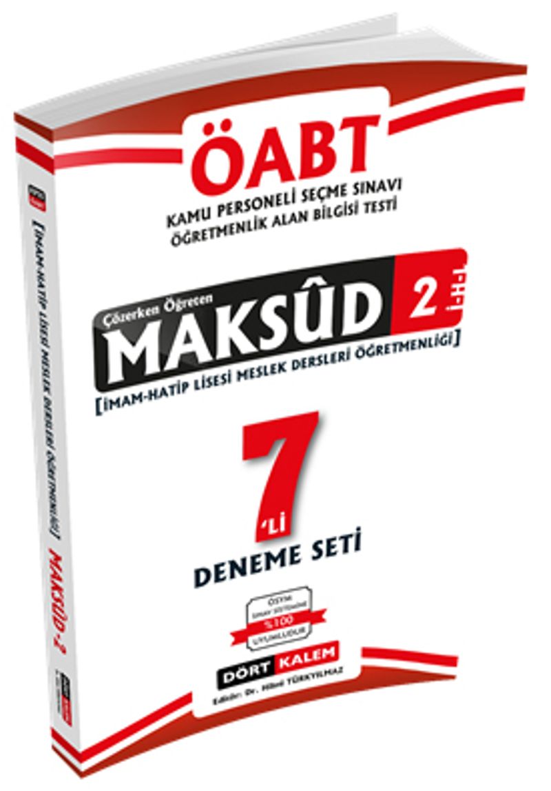Maksud 2 ÖABT İmam Hatip Lisesi Meslek Dersler Öğretmenliği Tamamı Çözümlü 7'li Deneme Seti kitap kapağı