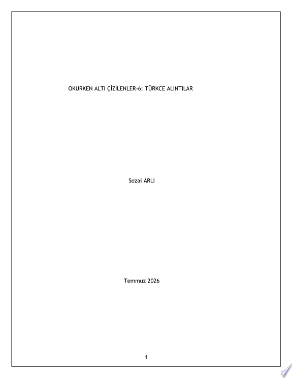 Okurken Alti Cizilenler-6 (Turkce Alintilar) kitap kapağı