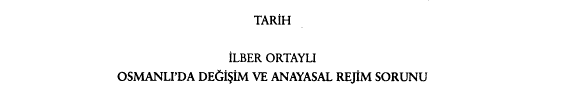 Osmanlı'da değişim ve anayasal rejim sorunu kitap kapağı