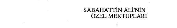 Sabahattin Ali'nin özel mektupları kitap kapağı