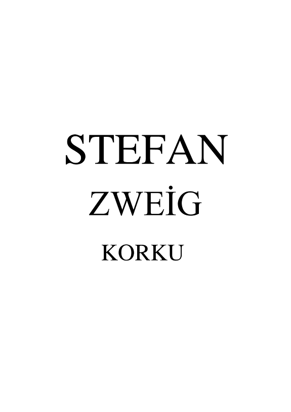 STEFAN ZWEİG - KORKU kitap kapağı