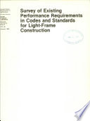 Survey of Existing Performance Requirements in Codes and Standards for Light-frame Construction kitap kapağı