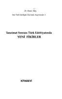 Tanzimat sonrası Türk edebiyatında yeni fikirler kitap kapağı