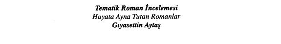 Tematik roman incelemeleri kitap kapağı