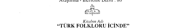 Türk folkloru içinde kitap kapağı